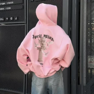 Y2k Womans Clothing Angel Print Graphic Hoodies Autumn Winter Loose Causal High Street Harajuku Ovesize Kpop Hip Hop Sweatshirts